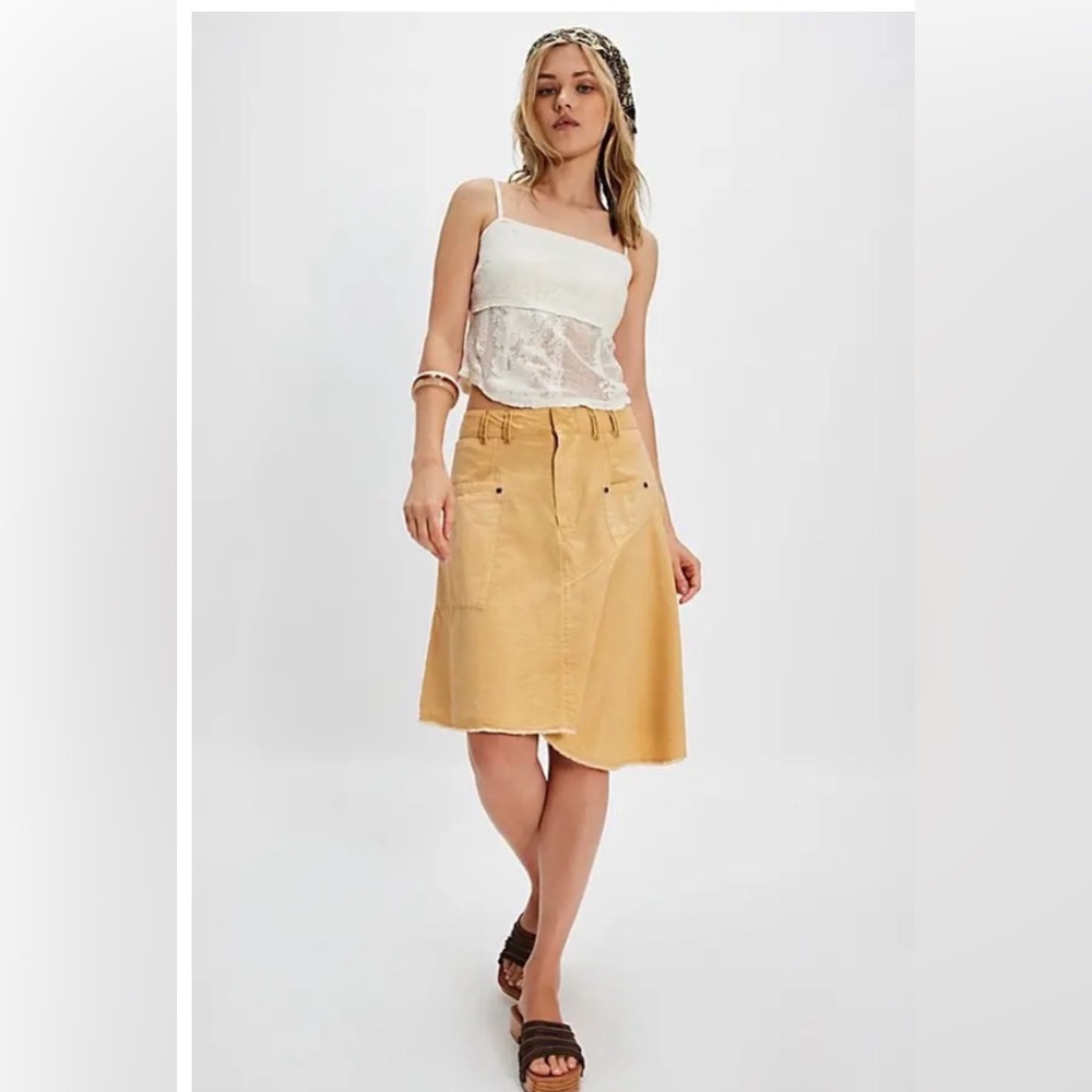 FREE PEOPLE  Sahara Midi Skirt - Sandy